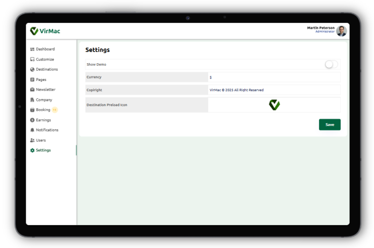 TBS Admin (Settings)